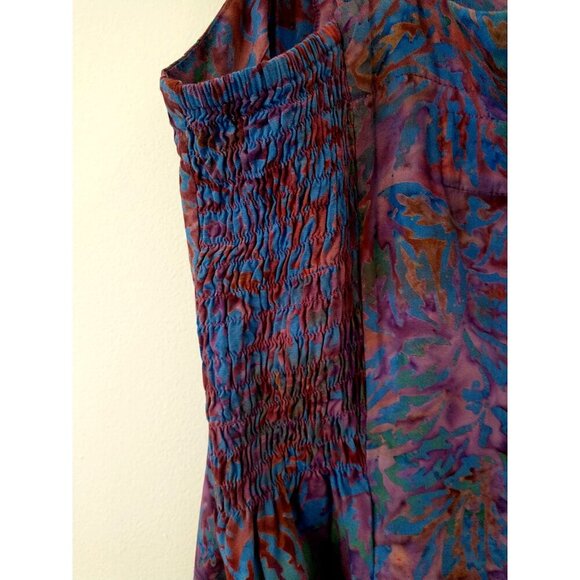 Endeavour Trading Womens Maxi Dress Sleeveless Smocked Sides Zipper V-Neck - XXL - Picture 6 of 9